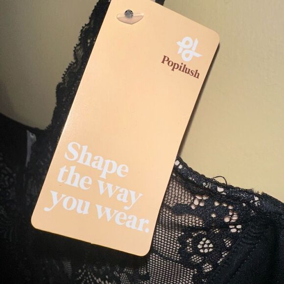 Popilush Shapewear Lace Deep V-Neck Sculpting Wide Leg Jumpsuit Sz XXL - Picture 4 of 9